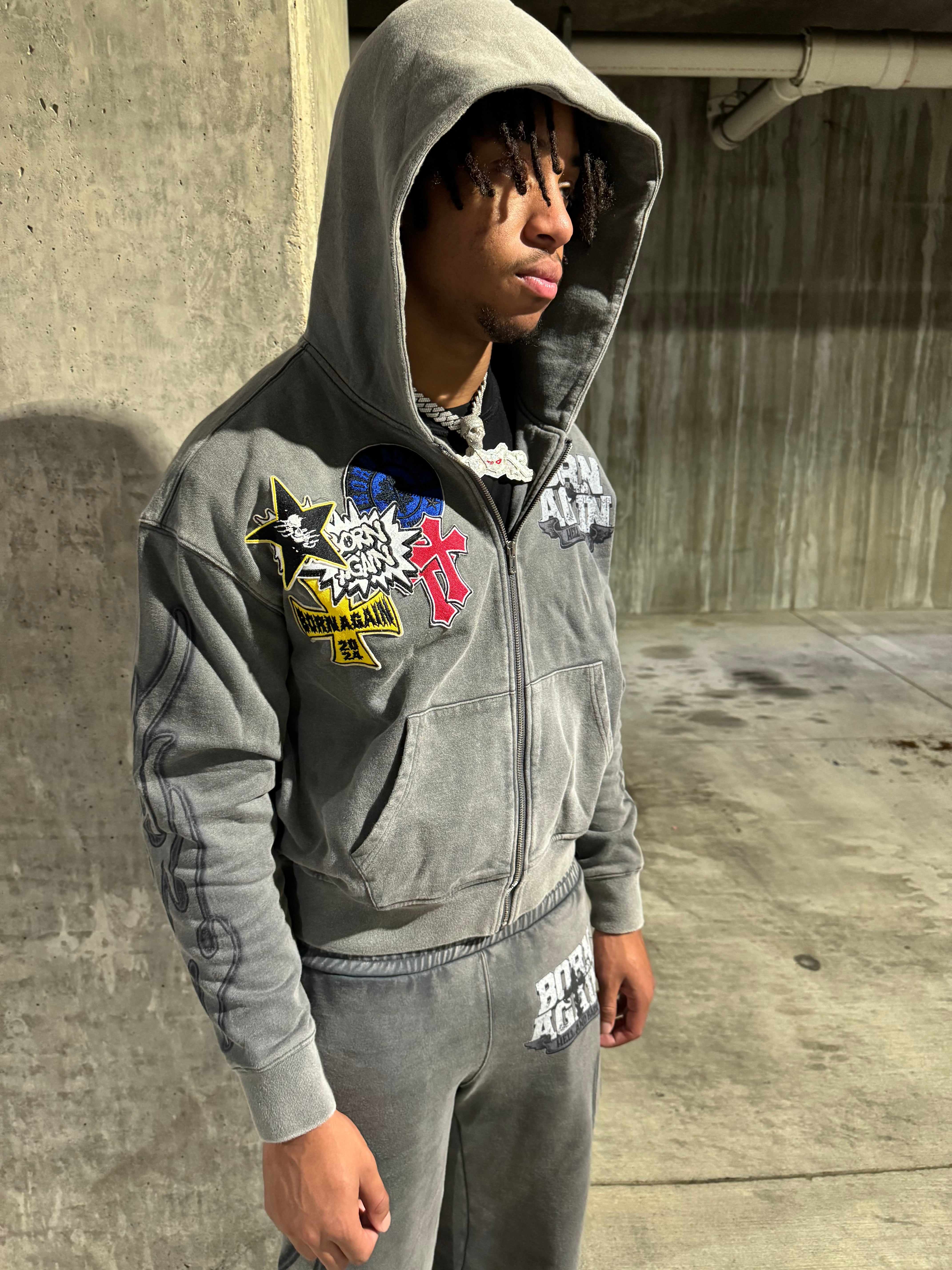 Hell & Back Zip Up (Grey)